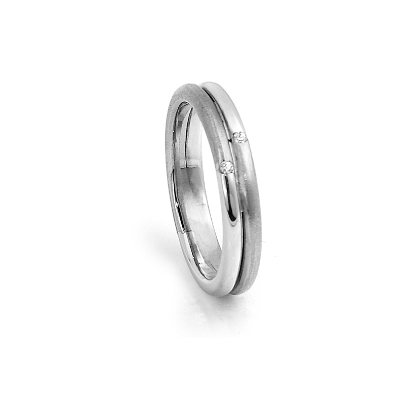 White Gold Engagement  Ring mod. Marsiglia mm. 3,7
